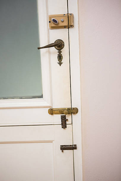 istock Close up of a closed door 528166775