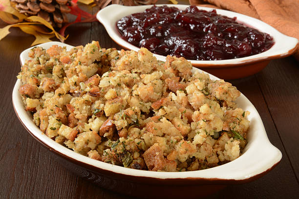 istock turkey stuffing and cranberry sauce 528166911