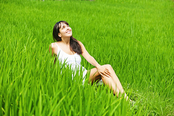 istock Woman in a rice field 528179491