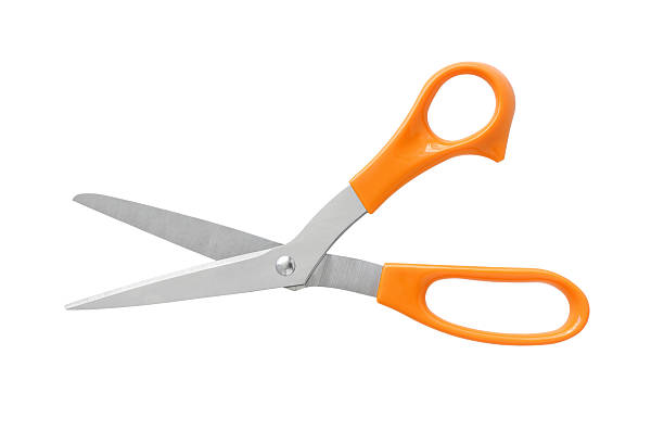 istock Office Scissors Orange Color Handle isolated on white background 528181431
