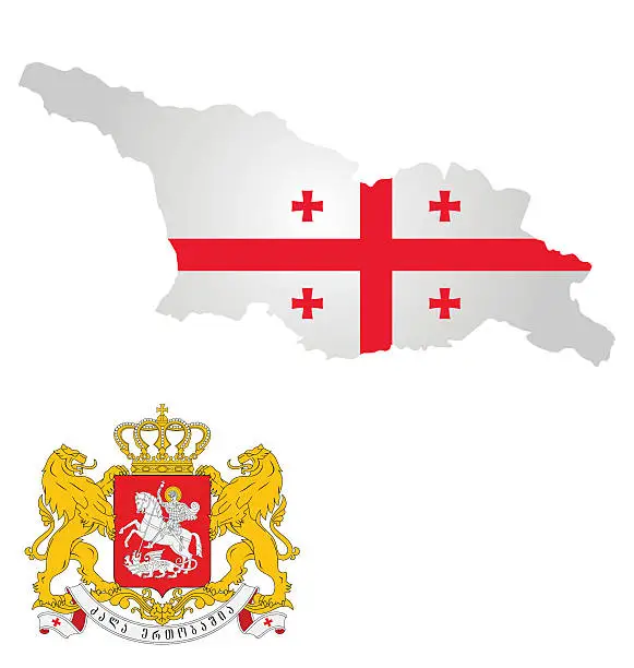 Vector illustration of Georgia Flag
