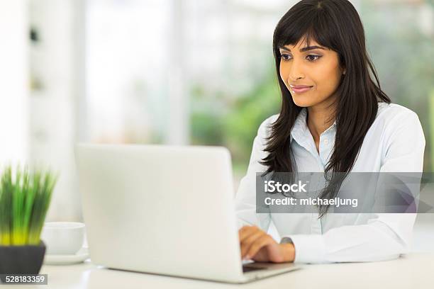 Indian Businesswoman Using Computer Stock Photo - Download Image Now - Indian Ethnicity, Businesswoman, Women