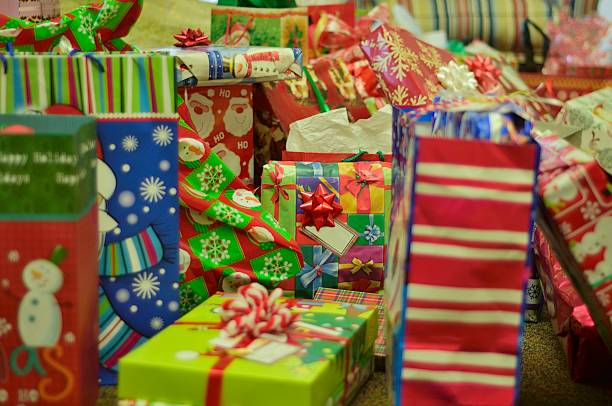 Toys For Tots Christmas Gifts stock photo