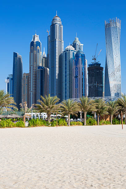 istock Skyscrapers and jumeirah beach 528192123