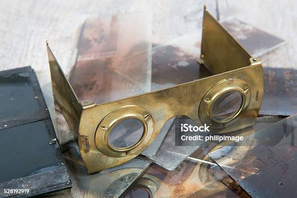 Stereoscope In Brass With Glass Plates Stock Photo - Download Image Now - Antique, Cultures, Equipment