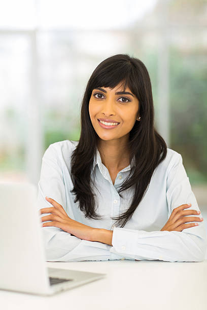 istock indian businesswoman relaxing in office 528193669