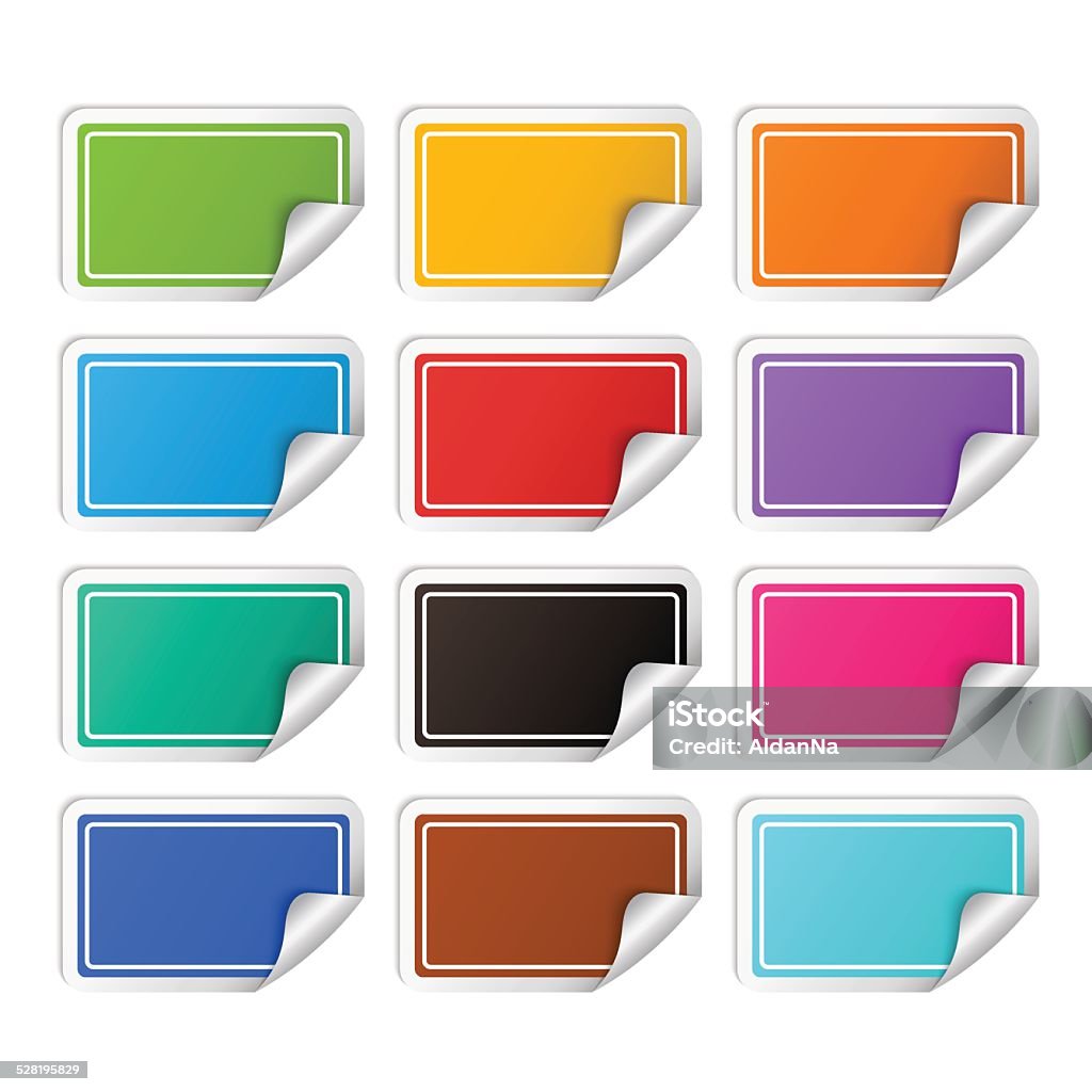Vector Realistic Rectangular Colorful Stickers Set Stock Illustration ...