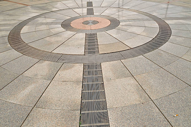 istock Marble floor in the city square 528196029