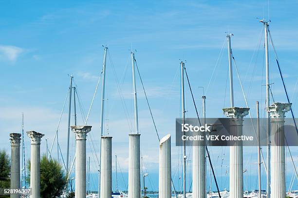 Pillars Lining This Italian Marina Stock Photo - Download Image Now - Ancient, Architectural Column, Architecture