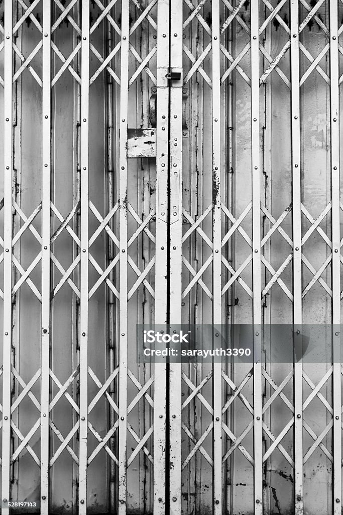Black and white Steel Door Architecture Stock Photo
