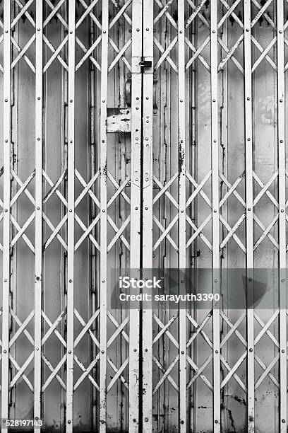 Black And White Steel Door Stock Photo - Download Image Now - Architecture, Black Color, Building Entrance