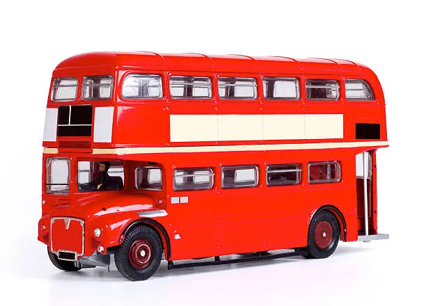 Red London bus isolated on white background