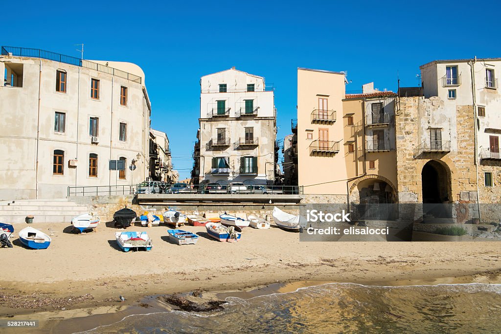 Cefalu River Cefalu old town, Sicily, Italy Architecture Stock Photo