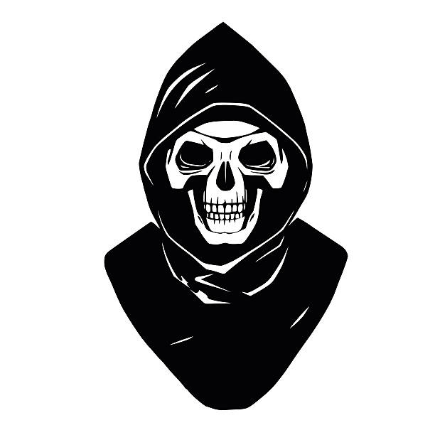 ilustraciones, imágenes clip art, dibujos animados e iconos de stock de reaper - skull gothic style evil dark