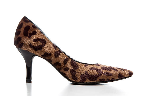 leopard spotted woman high heel shoe inside part