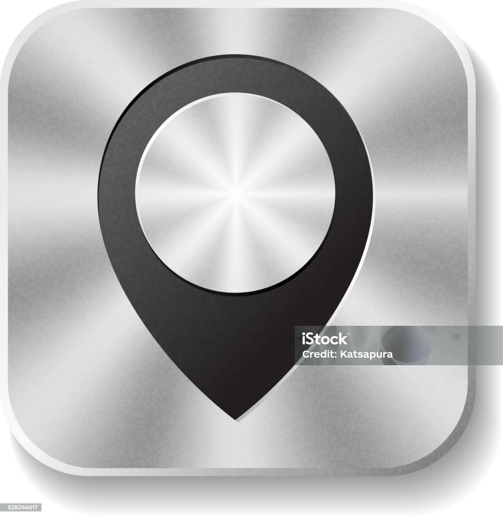 Arrange Button Square Metal Square Button With Round Pointer Stock Illustration - Download ...
