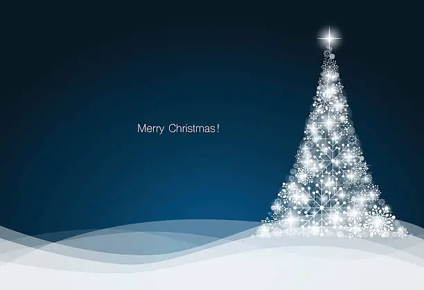 Vector illustration of Christmas background with Christmas tree, vector illustration.