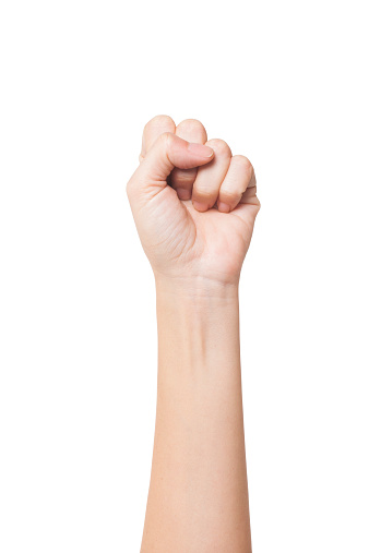 woman fist gesture