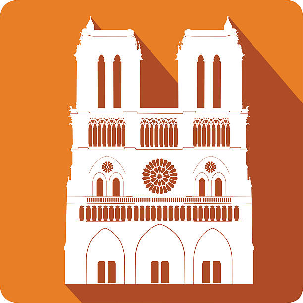cathedral, vector illustration - notre dame stock illustrations
