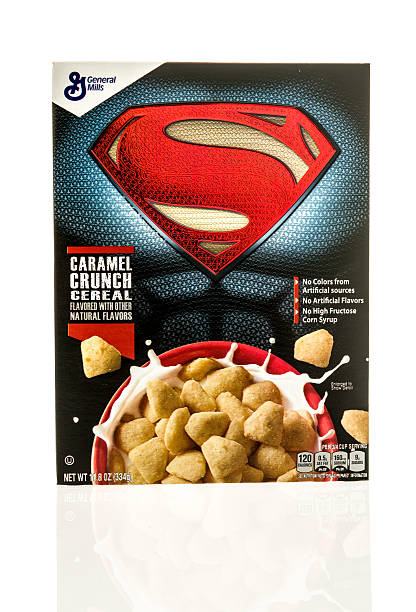 Superman Winneconne, WI, USA - 26 April 2016: Box of Superman cereal on an isolated background superman named work stock pictures, royalty-free photos & images
