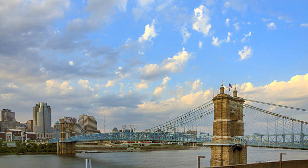 istock Roebling Suspension Bridge in Cincinnati 528283270
