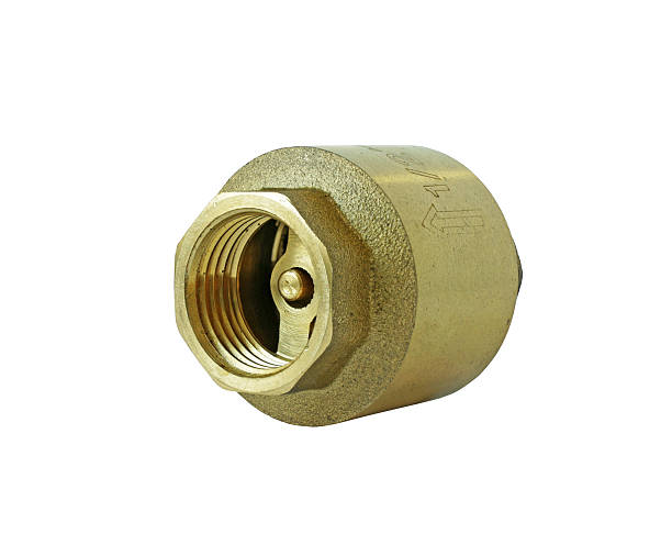 istock Brass Check Valve isolated on white Background Clipping paths 528284224