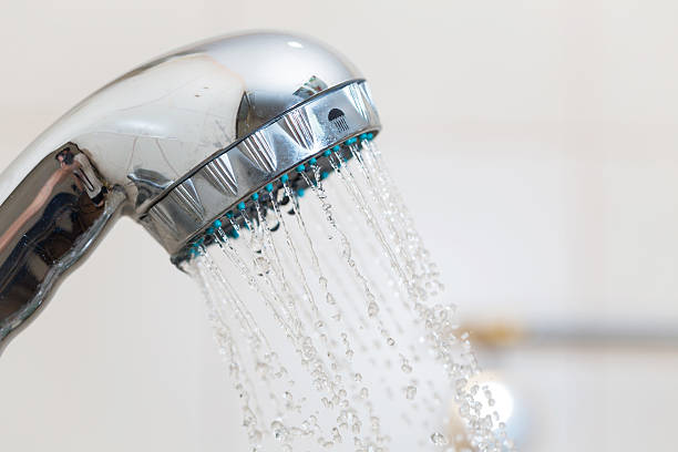istock Shower with water steam in the bathroom. 528285416