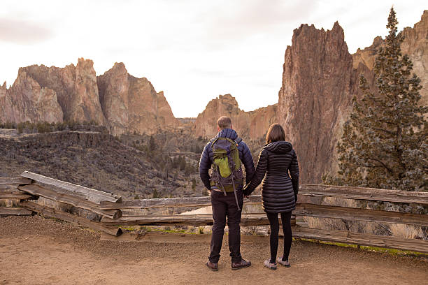 istock Engaged Lifestyle Portrait at Smith Rock 528285736