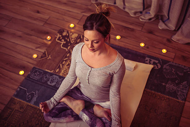 istock Woman doing yoga exercise 528287990