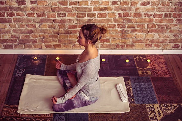 istock Woman doing yoga exercise 528288300