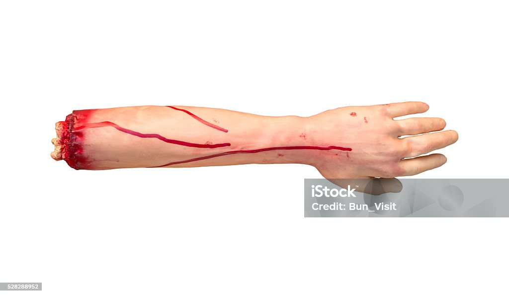Falsche Unabhängigkeit Menschlicher arm mit schrecklichen Blut - Lizenzfrei Blut Stock-Foto