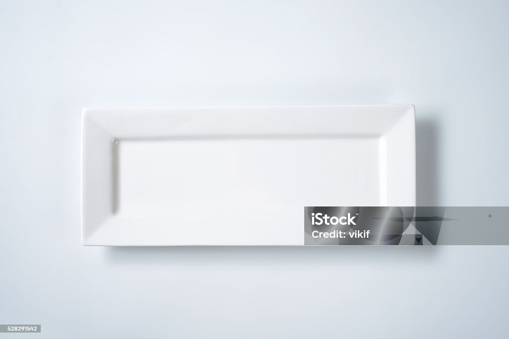 white rectangular plate white rectangular plate with rim Plate Stock Photo