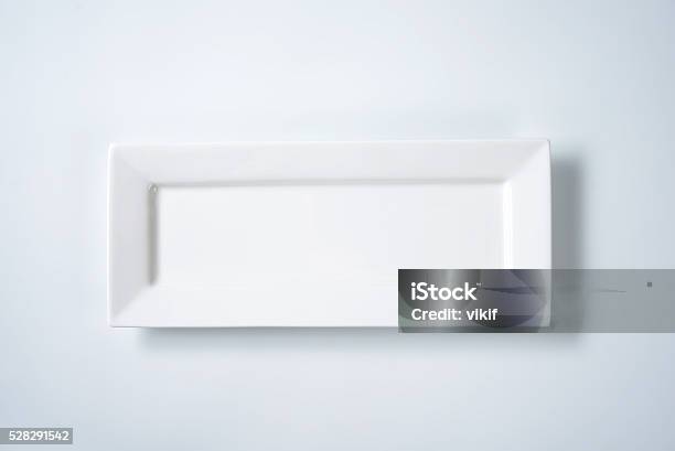 White Rectangular Plate Stock Photo - Download Image Now - Plate, Rectangle, Long