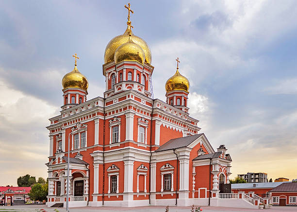 church of intercession in saratov stock photo