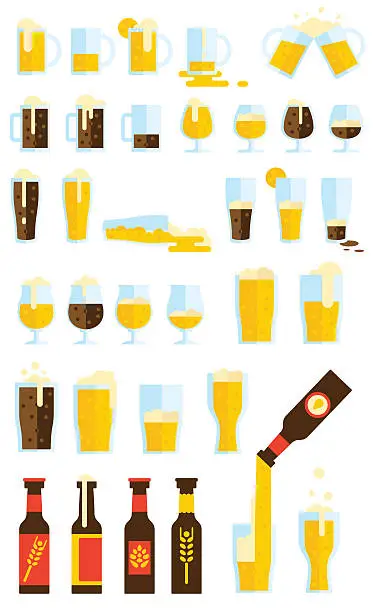 Vector illustration of Beers Set