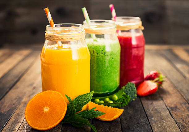 istock Healthy fruit and vegetable smoothies in the jar 528305288