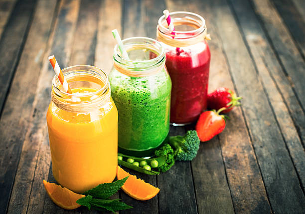 istock Healthy fruit and vegetable smoothies in the jar 528305460