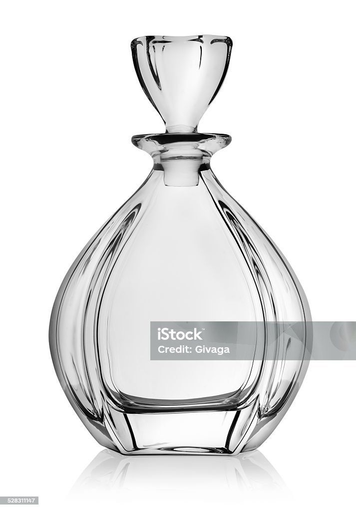 Empty decanter Empty decanter isolated on a white background Decanter Stock Photo