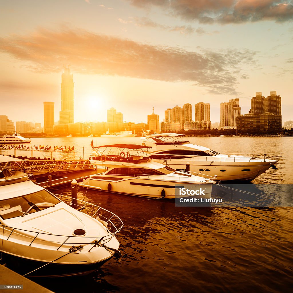yacht Beautiful white modern yachts at sea port in Nice, France, Europ Blue Stock Photo