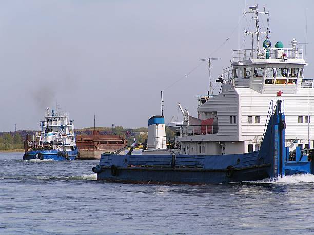 istock Tugboats on the river Yenisei 528311411