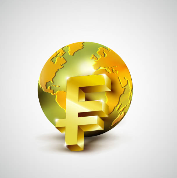 istock World economic concept with 3d gold world and franc currency 528313385