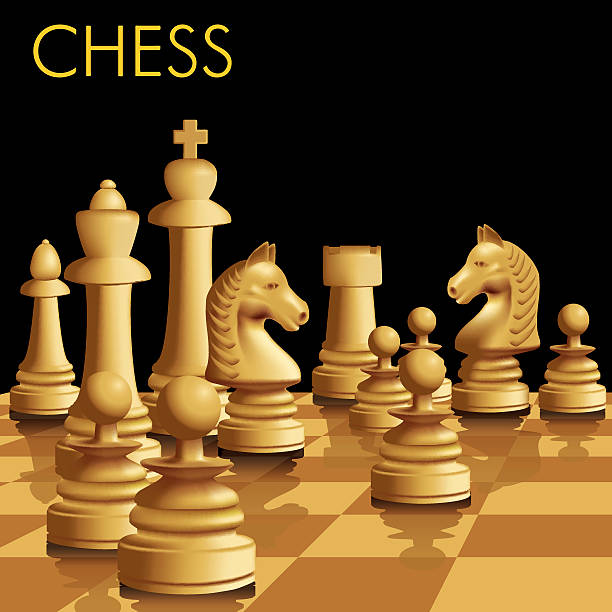 ilustrações, clipart, desenhos animados e ícones de jogo de xadrez - white background wood in a row macro
