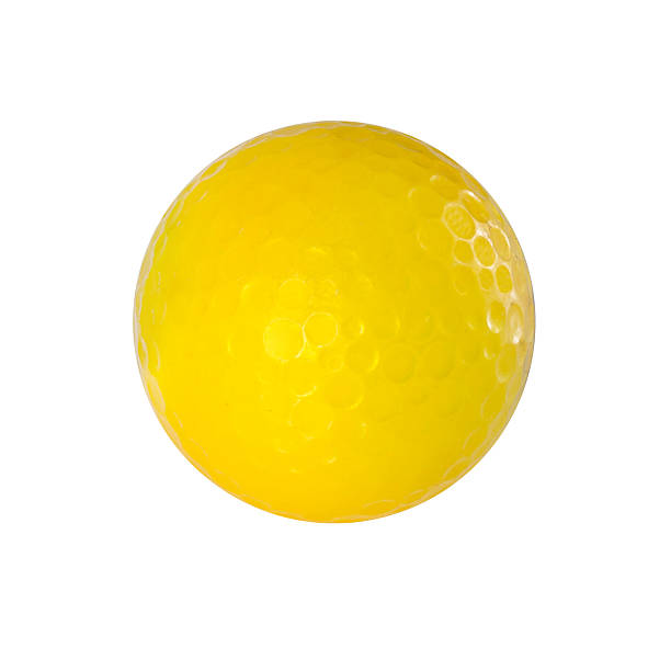 istock Yellow Golf ball isolated on white with clipping path. 528317521