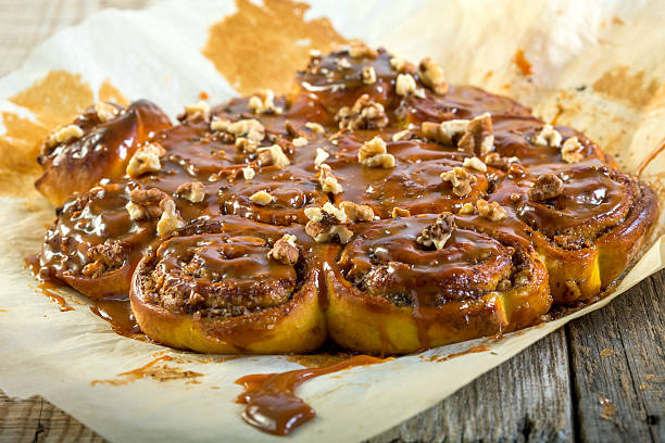 istock Pumpkin buns with salted caramel. 528317689