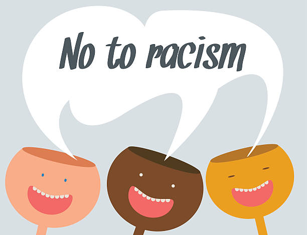 No to racism vector conceptual illustration No to racism, vector conceptual illustration apartheid sign stock illustrations