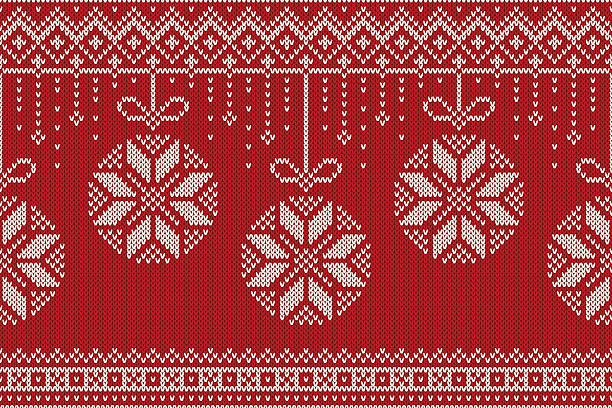 zimowy urlop boże narodzenie i nowy rok bezszwowe wzór na drutach - wool scarf backgrounds knitting stock illustrations