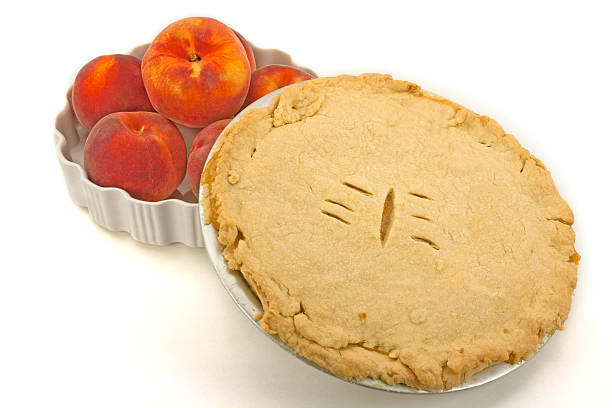 복숭아색 파이, 신선한 peaches - peach pie 뉴스 사진 이미지