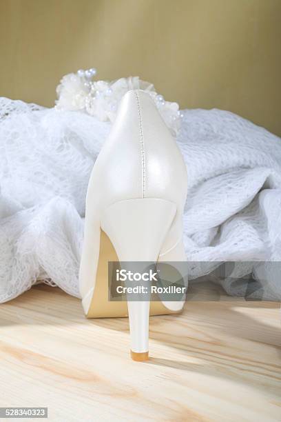 White Wedding Shoes Heel Stock Photo - Download Image Now - Adult, African Ethnicity, Animal Body Part