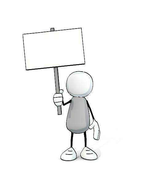 istock little sketchy man with a plain sign 528340699