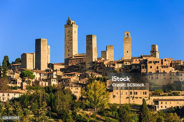 San Gimignano Italy Stock Photo - Download Image Now - Architecture, Blue, Built Structure